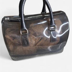 Furla Black and Silver Women's Handbag
